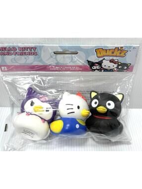Sanrio Hello Kitty Friends Duckz 3‑Pack Cute Rubber Bath Toy Set NEW